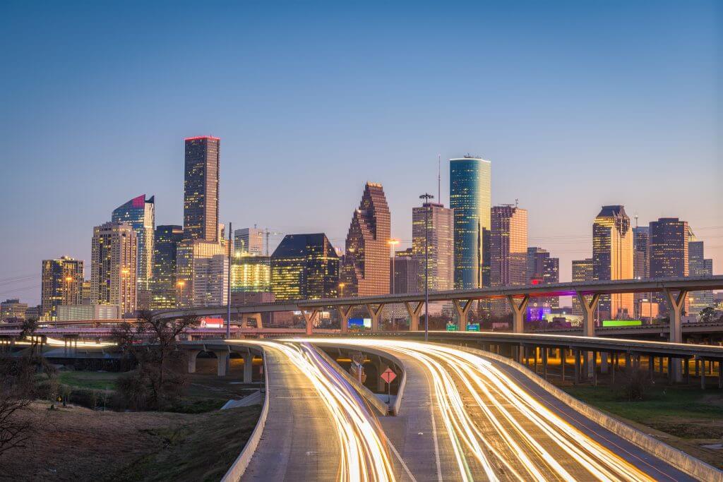 Downtown Houston at night