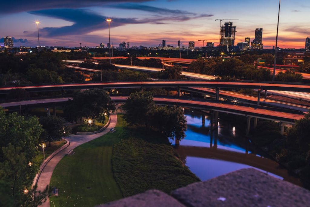 Houston city view during night time