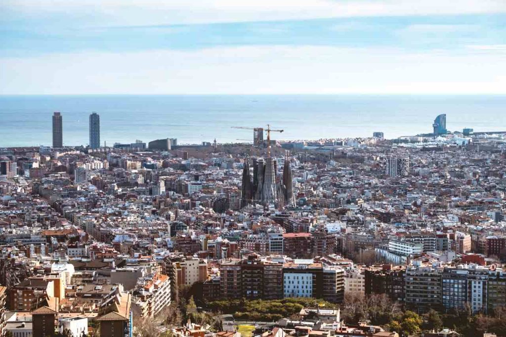 Aerial view of the Barcelona City