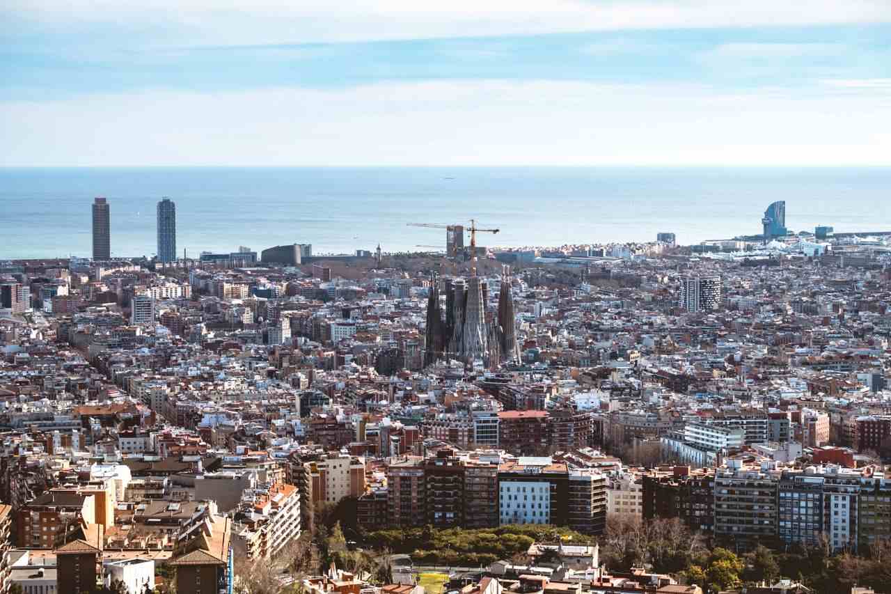 Aerial view of the Barcelona City
